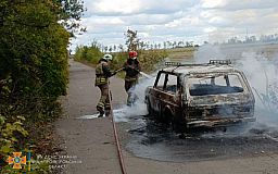 В Криворожском районе спасатели потушили горящий автомобиль
