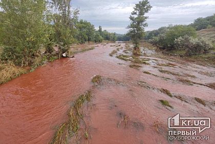 В Кривом Роге вода в реке Ингулец покраснела