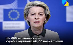 Єврокомісія надала Україні 600 мільйонів євро макрофінансової допомоги
