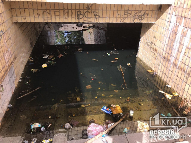 В Кривом Роге затопило подземный переход
