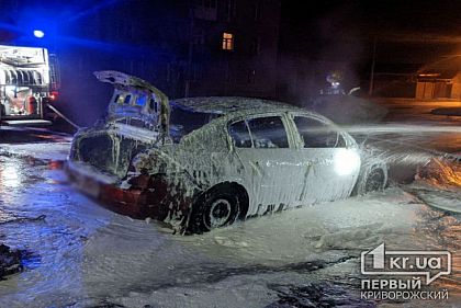 В Кривом Роге дотла сгорел автомобиль