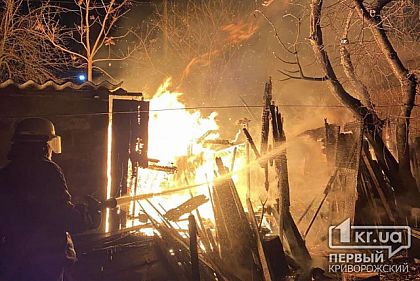 В Кривом Роге сгорела хозпостройка