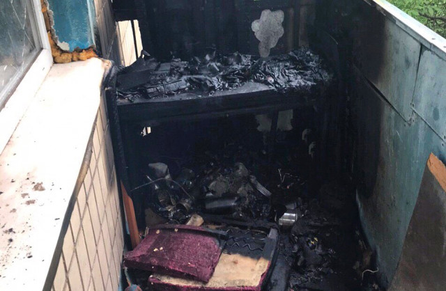 В одном из домов Кривого Рога горел балкон жилой квартиры