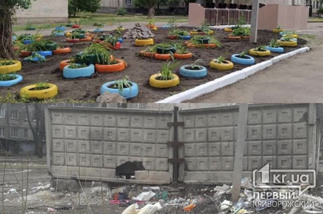 Цветы вместо мусора: криворожане своими силами благоустроили мусорную площадку