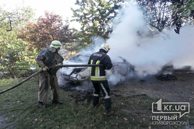 Недалеко от Кривого Рога сгорел легковой автомобиль
