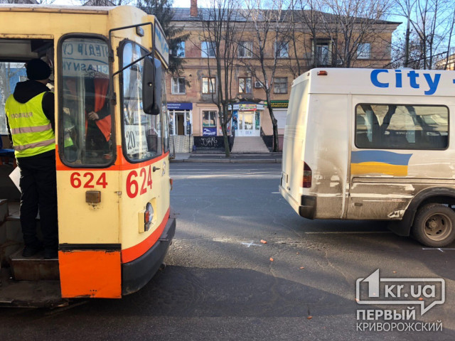 В Кривом Роге троллейбус и маршрутка попали в ДТП