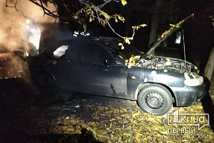 В Желтых Водах возле многоэтажки сгорела легковушка