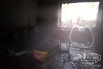 На первом этаже дома на Ингульце сгорела квартира