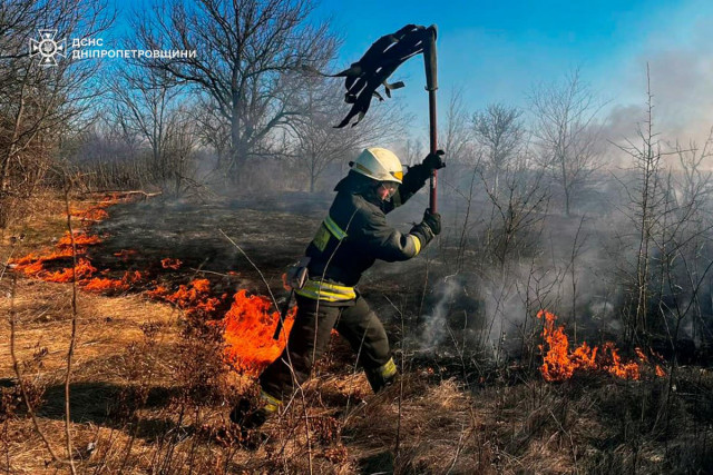 Загорання сухої трави, сміття та сільгоспугідь: за добу на Дніпропетровщині загасили 72 пожежі