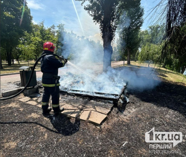 В Гданцевском парке Кривого Рога сгорела деревянная беседка