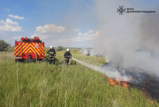 За прошедшие сутки пожарные Днепропетровщины потушили 25 возгораний сухой травы и мусора