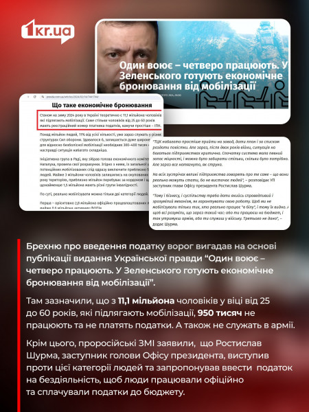 Фейк був вигаданий на основі опублікованої статті Українська правда