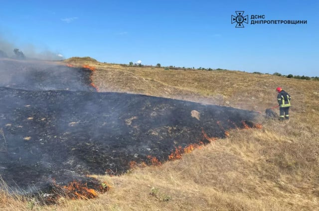 На Дніпропетровщині протягом доби вогнеборці ліквідували 54 пожежі в екосистемах