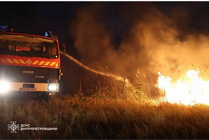 За прошлые сутки на Днепропетровщине огонь уничтожил более 121 гектар экосистем