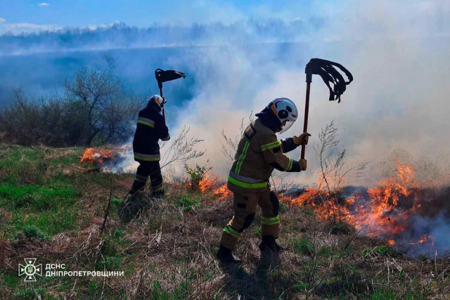 На Дніпропетровщині за минулу добу виникло 26 загорань на відкритих територіях