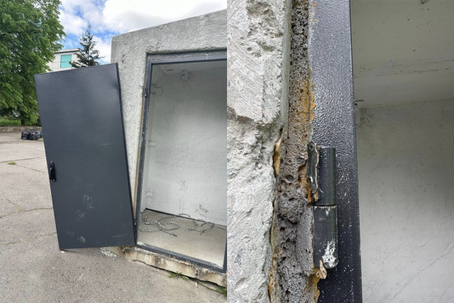 Выломали металлические двери: в Кривом Роге в очередной раз испортили модульное укрытие