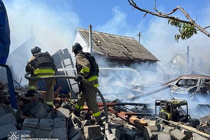 В Никопольском районе потушили пожар, произошедший из-за обстрела