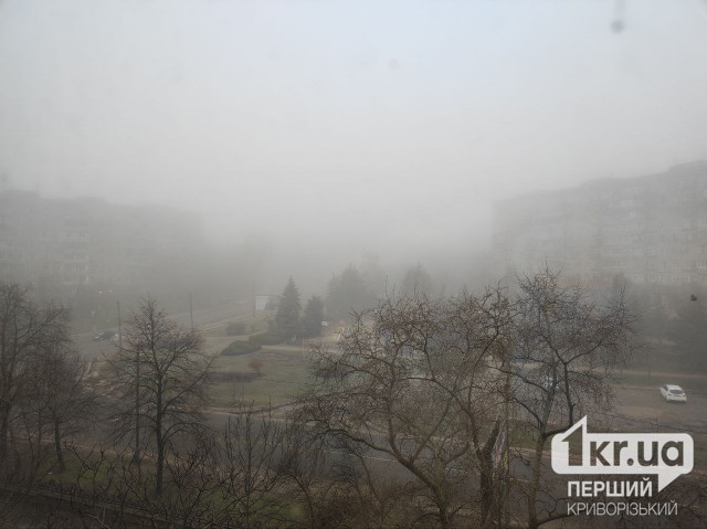 Утром 1 января Кривой Рог окутал туман