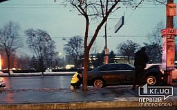 В Кривом Роге BMW въехал в столб