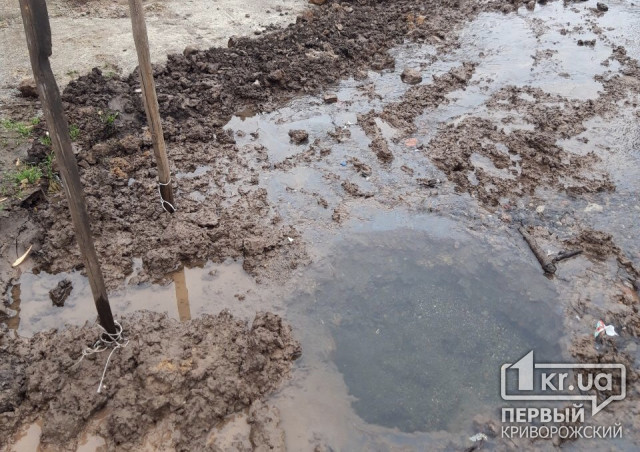 В Кривом Роге после работ коммунальщиков из-под земли продолжает «шуровать» питьевая вода