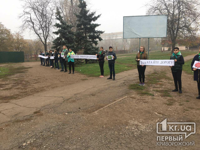 У Кривому Розі школярі вийшли на акцію у рамках Всеукраїнського хештег-марафону