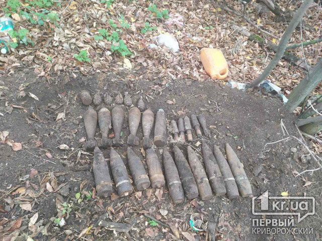 Под Кривым Рогом спасатели обезвредили снаряды, мины и гранаты