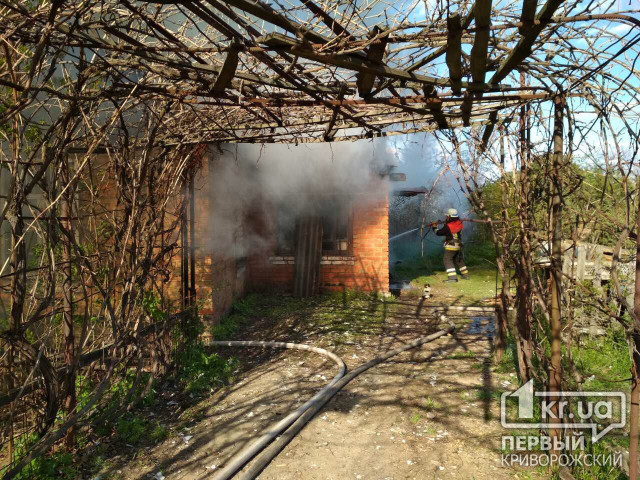 В Кривом Роге огонь уничтожил крышу дома