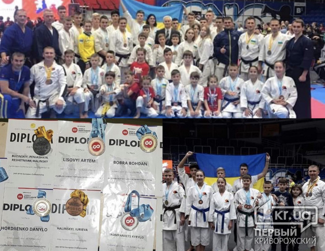 Десяток медалей привезли криворожские каратисты с чемпионата в Брно