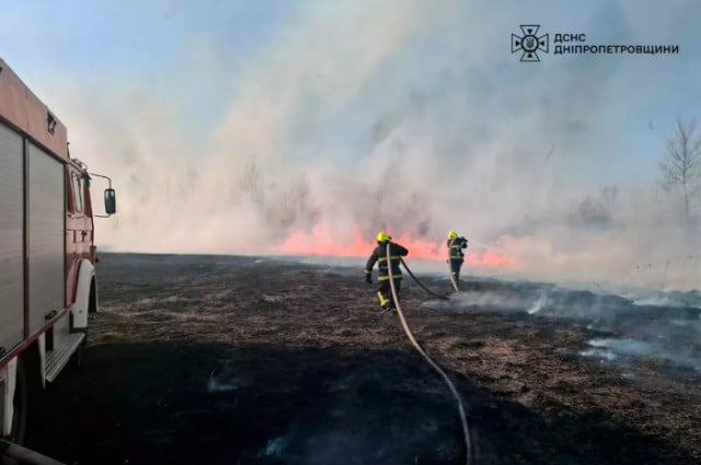 За минувшие сутки в экосистемах Днепропетровщины ликвидировали более 50 возгораний