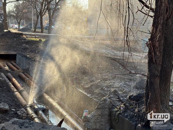 В Кривом Роге прорвало трубу