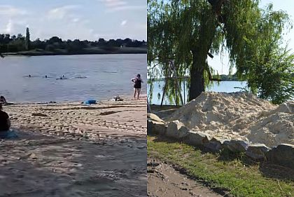 В прибрежную зону одного из водоемов Криворожья завезли песок