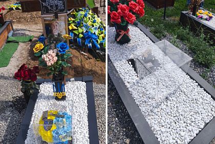 С могилы погибшего защитника из Кривого Рога похитили памятные шевроны и цветы