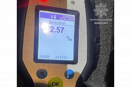 У 13 разів перевищила норма: у Кривому Розі затримали нетверезого водія