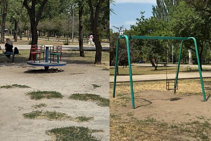 В одном из парков Кривого Рога продолжается демонтаж детской площадки В одном из парков Кривого Рога продолжается демонтаж детской площадки