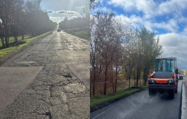 ремонтируют дорогу Кривой Рог - Днепр дорога Кривой Рог - Днепр