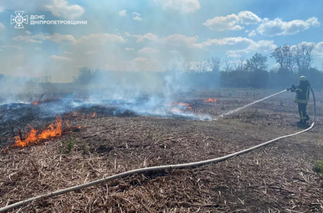 В Криворожском районе сохраняется повышенная пожарная опасность