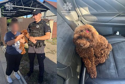 Патрульные Днепропетровщины помогли разыскать собаку