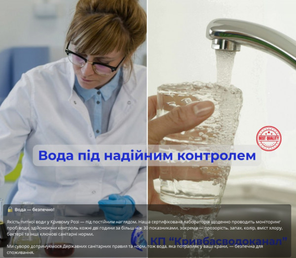 якість питної води Кривого Рогу вода Кривий Ріг