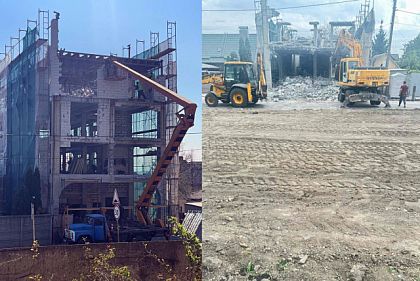 В Днепре снесли незаконно построенную многоэтажку