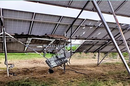 На Криворожье из-за вражеского артобстрела повреждена солнечная электростанция