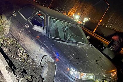 Пьяный криворожанин припарковался на клумбе и предложил копам взятку