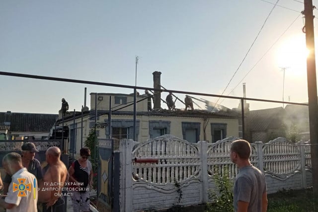В селе Грушевка Криворожского района сгорела крыша дома