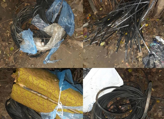 Патрульные полицейские Кривого Рога задержали вероятных воров кабеля