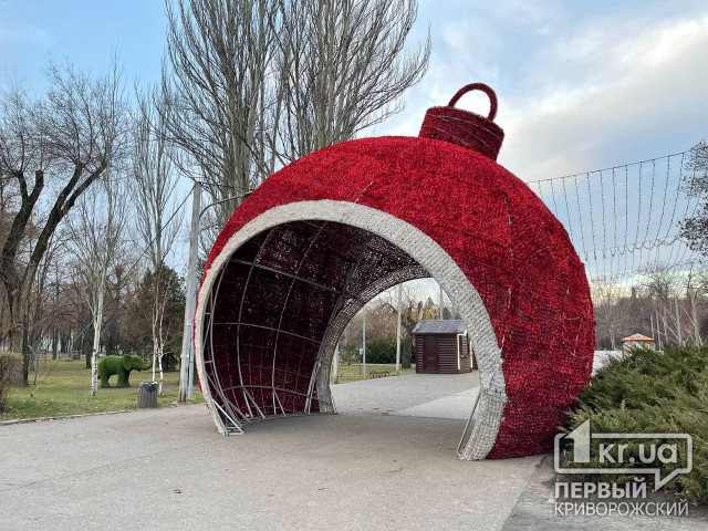 Сколько стоил криворожанам  монтаж новогодних украшений в парке Героев