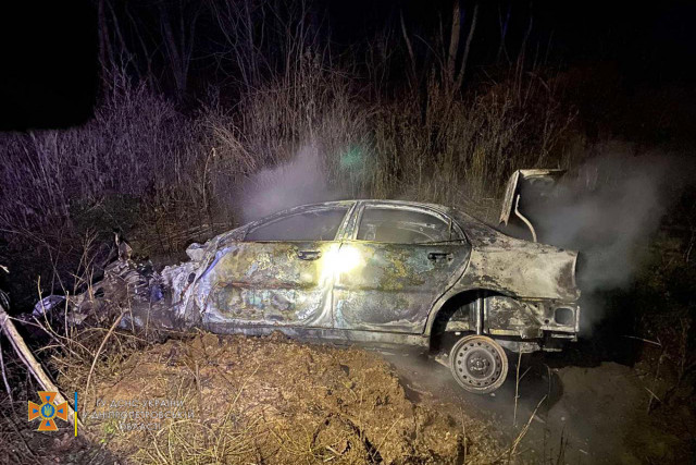 В Криворожском районе сгорел автомобиль — есть погибшие
