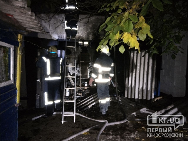 В Криворожском районе сгорела крыша гаража