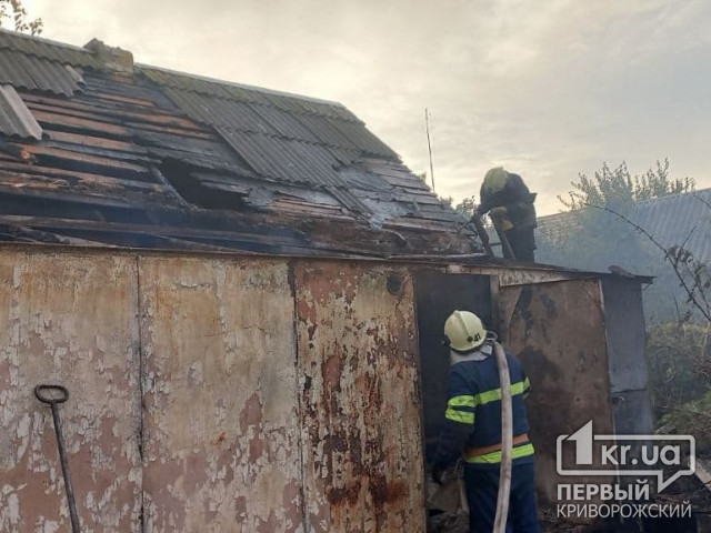 Недалеко от Кривого Рога  спасатели потушили пожар в частном секторе в летней кухне