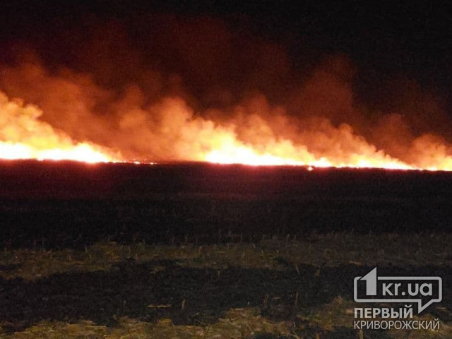 У Криворізькому районі знов горять суха трава та післяжнивні залишки