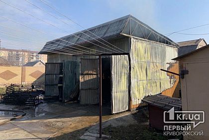 В Кривом Роге спасатели полтора часа тушили горящий гараж