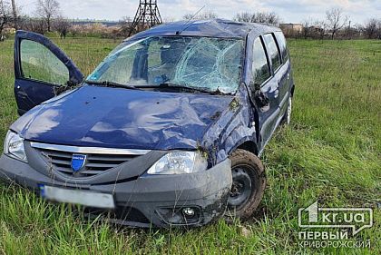 В Кривом Роге авто слетело в кювет